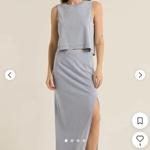 Z Supply 100% Cotton Light Blue Maxi Skirt, Size Medium